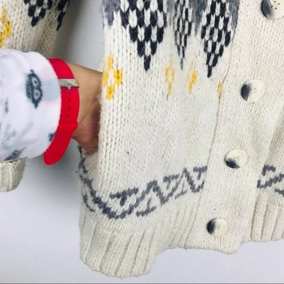 Topshop Wool Blend Knitted Oversized Button Up Sweater Cardigan  Women size 6 - Picture 15 of 16